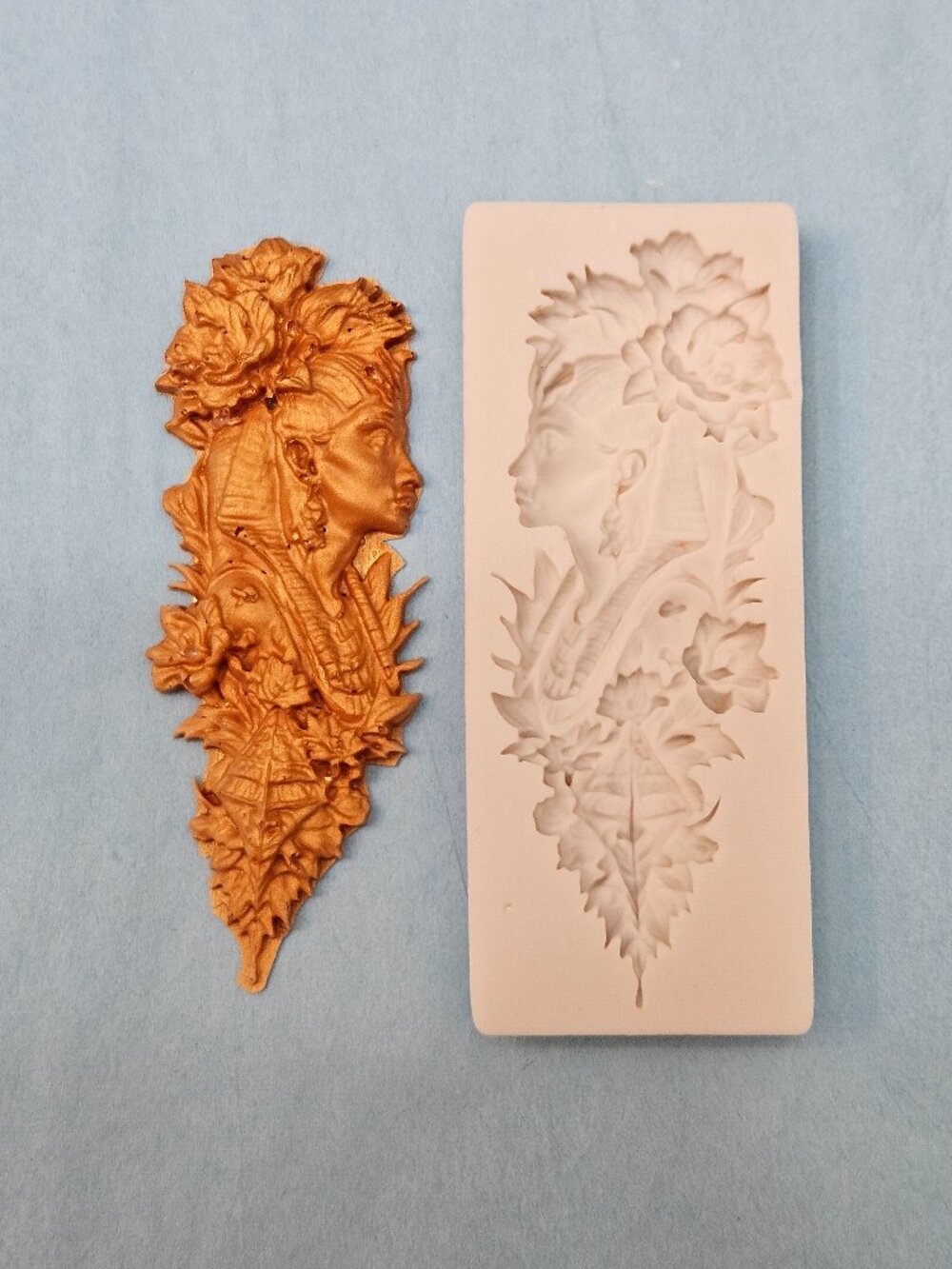 Silicone Mold with Floral Goddess Relief